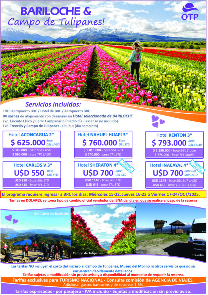OTP - 2025 - BARILOCHE + TULIPANES - Octubre